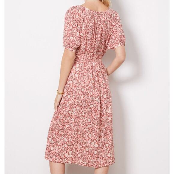 Faherty Carmen Midi Dress size S in Tandoori Floral - Picture 2 of 11
